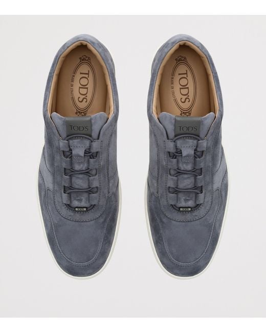 Tod's Blue Leather Elastic Cassetta Sneakers for men