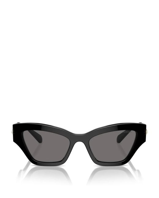 Swarovski Black Acetate Sk6021 Sunglasses