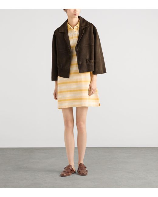 Prada Brown Lamb Suede Cropped Jacket