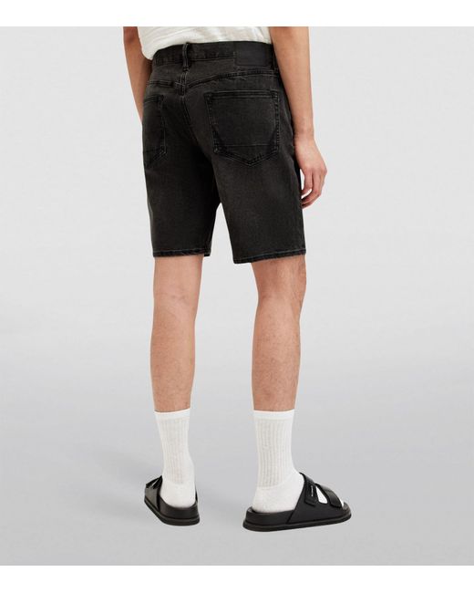 AllSaints Black Switch Denim Shorts for men