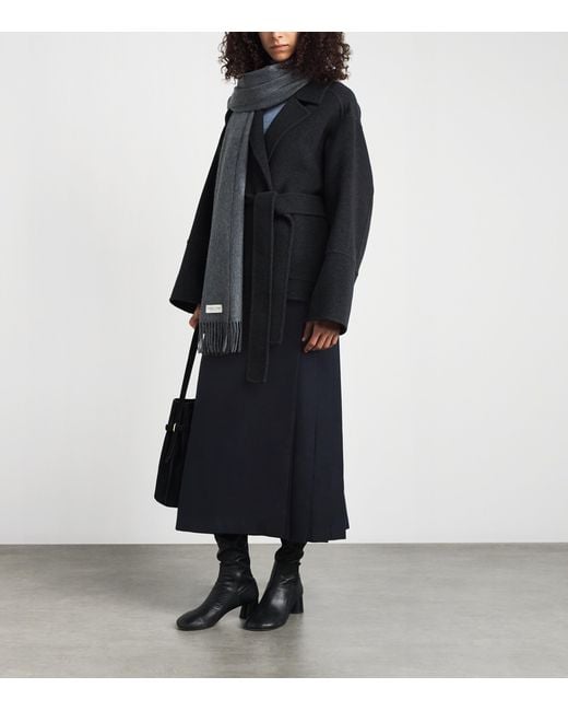 Johnstons Blue X Le Kilt Wool-Cashmere Pleated Midi Skirt