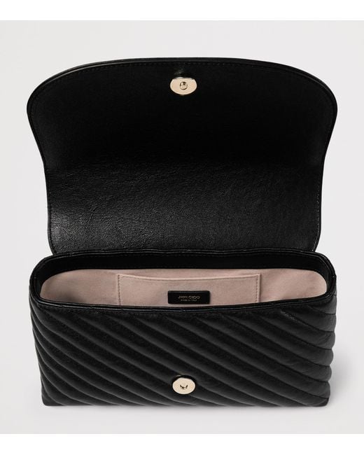 Jimmy Choo Black Medium Leather Curve Cross-Body Bag