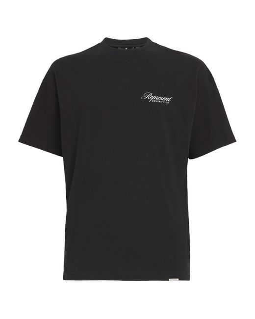 Represent Black Oversized Logo Script T-Shirt for men