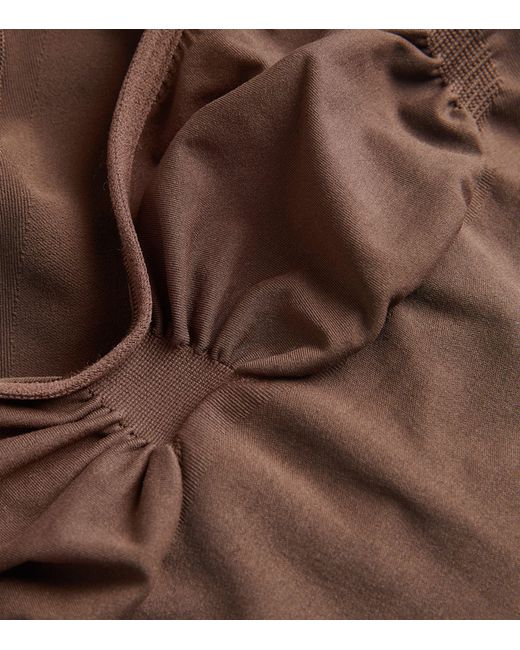 Skims Brown Seamless Sculpt Thong Bodysuit