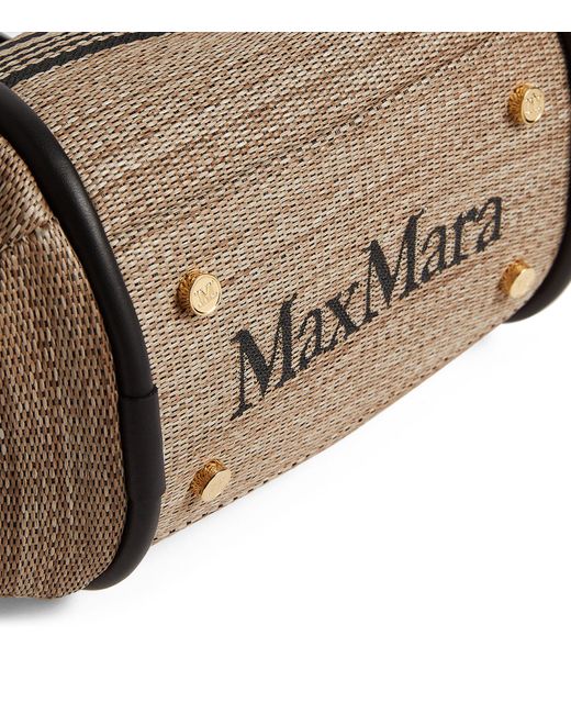 Max Mara Brown Extra Small Canvas Marine Tote Bag