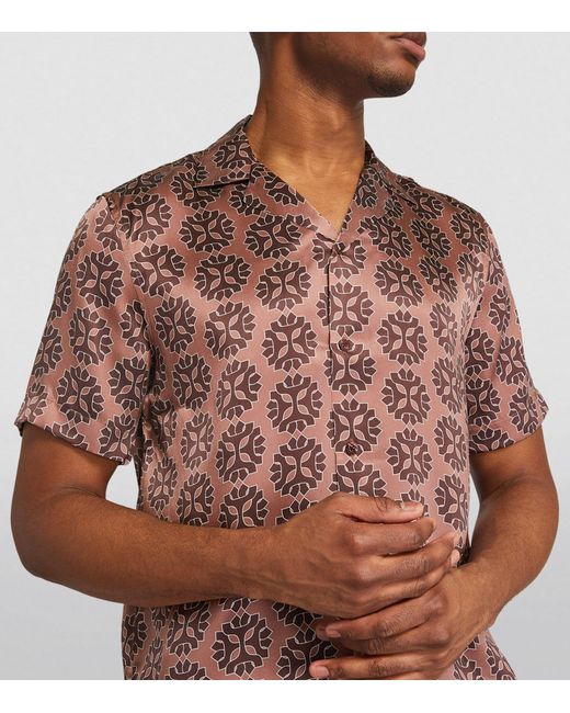 Frescobol Carioca Pink Silk Short-sleeve Shirt for men