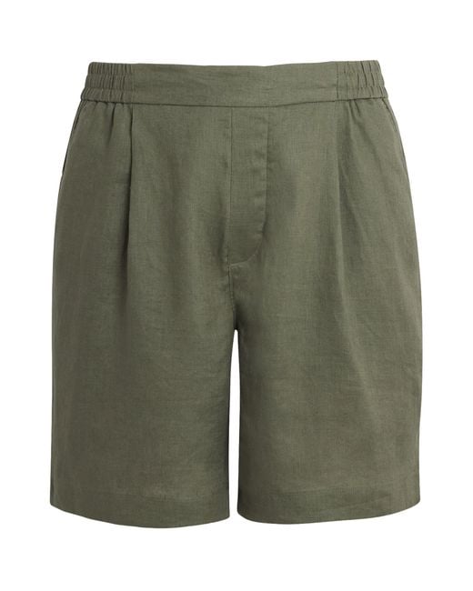 CHE Green Linen Relaxed Shorts for men