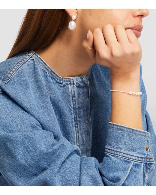 Sophie Bille Brahe Natural And Pearl Venus Blanc Earrings
