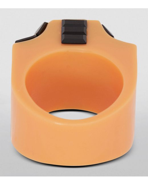 Balmain Orange Resin Rhinestone Ring