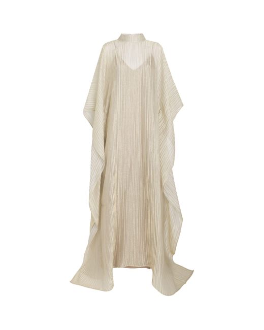 ‎Taller Marmo Natural Sheer Basento Kaftan Gown