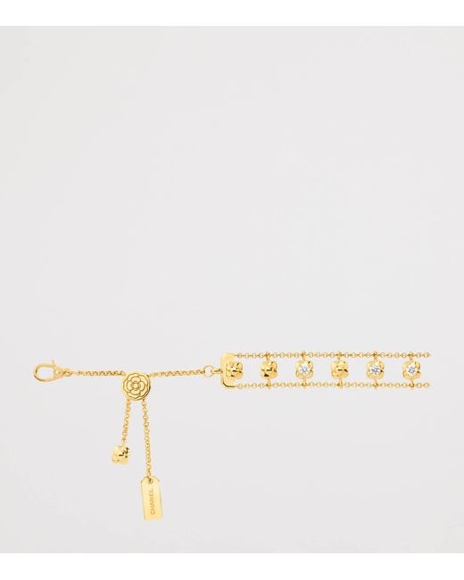 Chanel Metallic And Diamond Bouton De Camélia Supple Bracelet