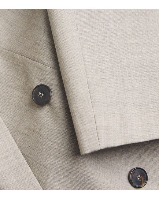 FRAME Gray Wool Double-Breasted Blazer for men