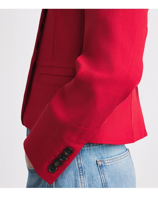 ME+EM Red Cropped Utility Blazer