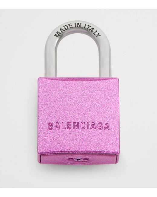 Balenciaga Pink Bb Padlock Charm