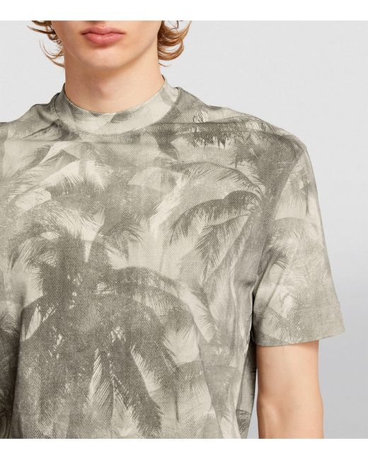 Emporio Armani Gray Tree Print T-shirt for men