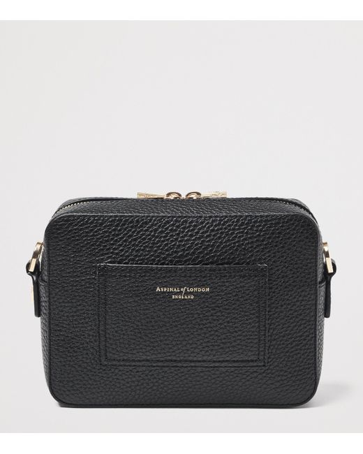 Aspinal Black Leather Camera Bag
