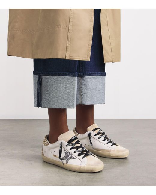 Golden Goose Deluxe Brand Natural Super-Star 82532 Leather Low-Top Trainers