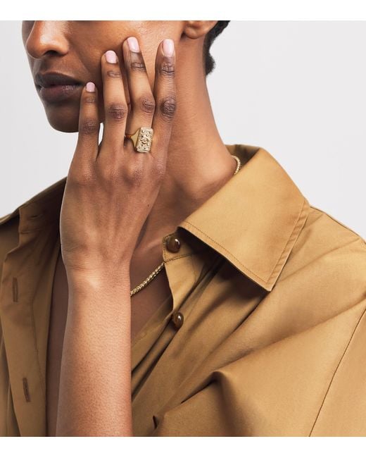 Azlee Natural And Diamond Guardian Relic Signet Ring