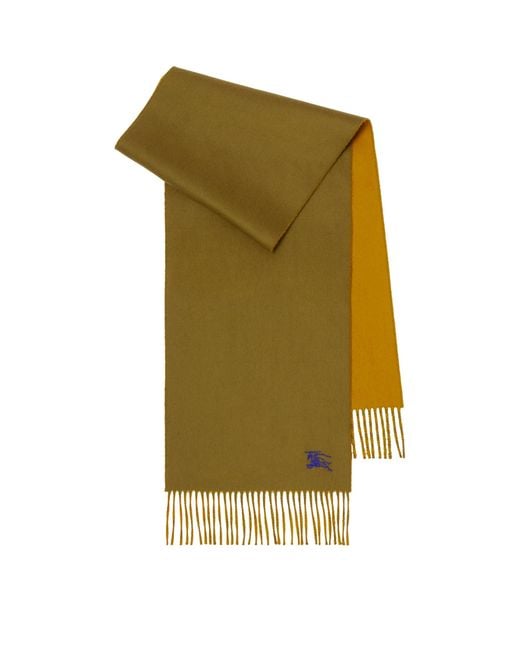 Burberry Green Cashmere Reversible Ekd Scarf