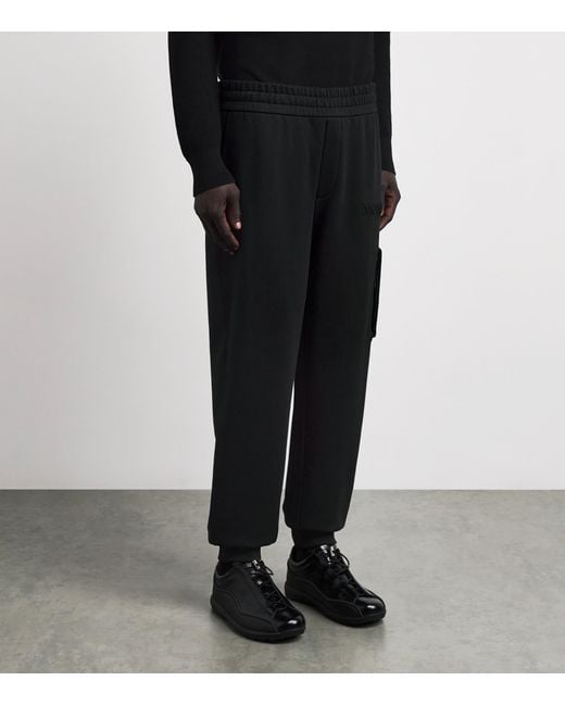 Moncler Black Cotton Logo Sweatpants for men