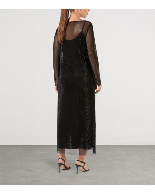 Marina Rinaldi Black Sparkling Midi Dress And Petticoat