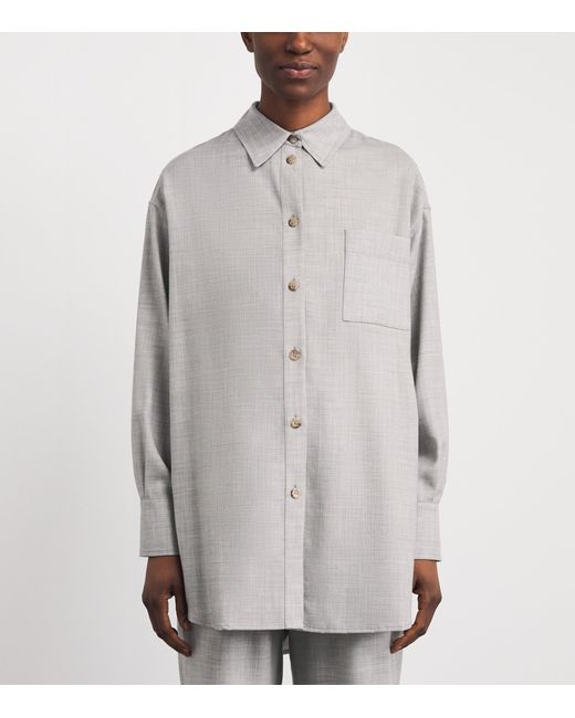 Colombo Gray Cashmere Button-Up Shirt