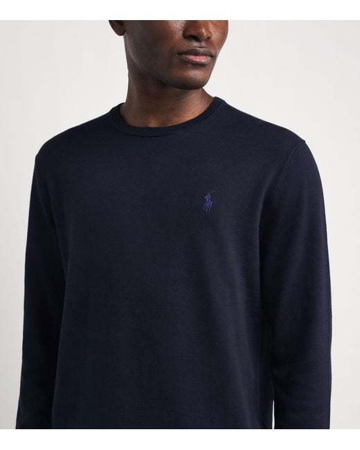 Polo Ralph Lauren Blue Embroidered Logo Jumper for men