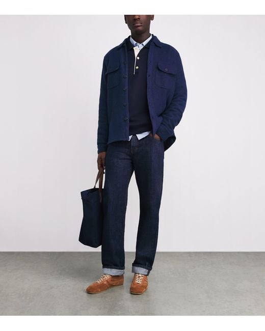 Polo Ralph Lauren Blue Wool-Blend Felt Overshirt for men