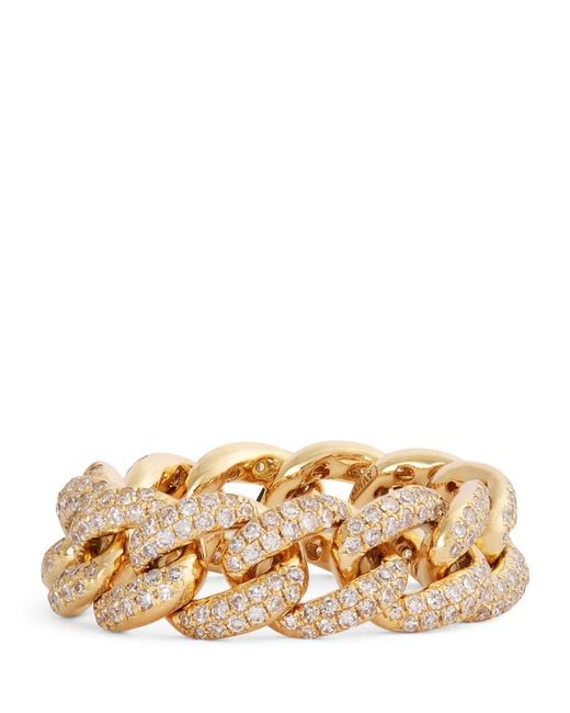 SHAY Metallic Medium And Diamond Link Ring
