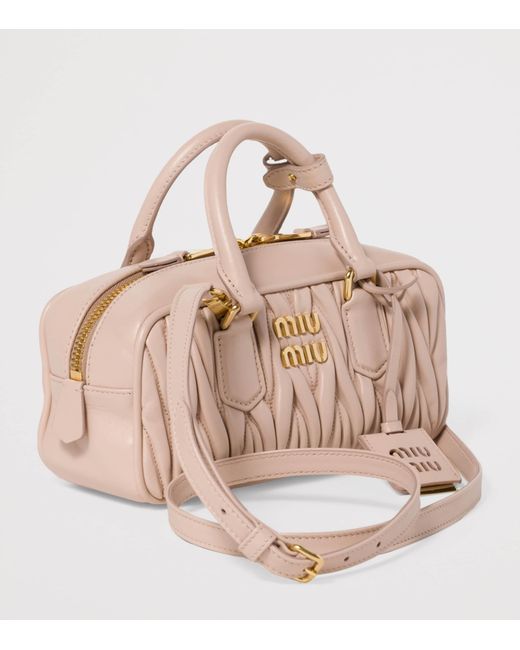 Miu Miu Pink Nappa Leather Arcadie Top-Handle Bag