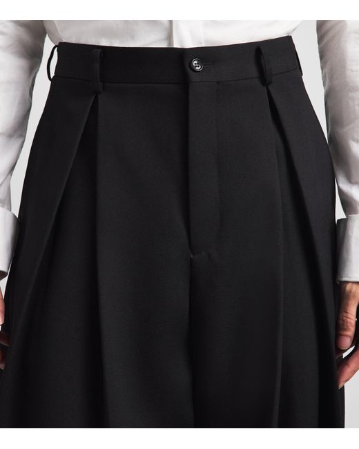 Comme des Garçons Black Wool Pleated Trousers for men