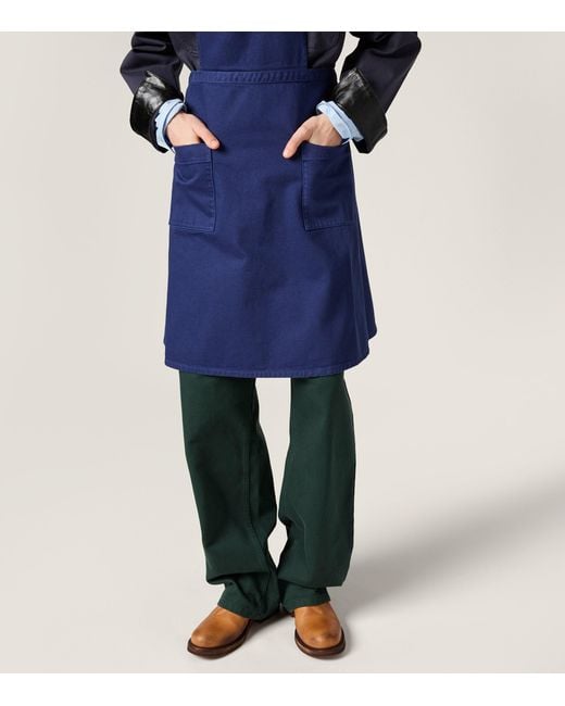 Miu Miu Blue Garment-Dyed Gabardine Apron
