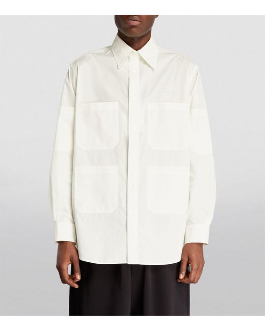 MM6 by Maison Martin Margiela White 6-pocket Long-sleeve Shirt for men