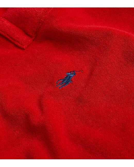 Polo Ralph Lauren Red Terry Towelling Polo Shirt for men