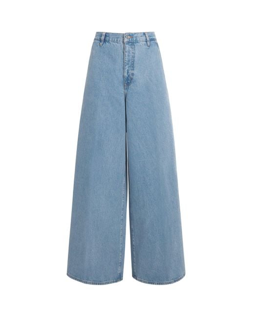 FRAME Blue The Drape Wide-Leg Jeans