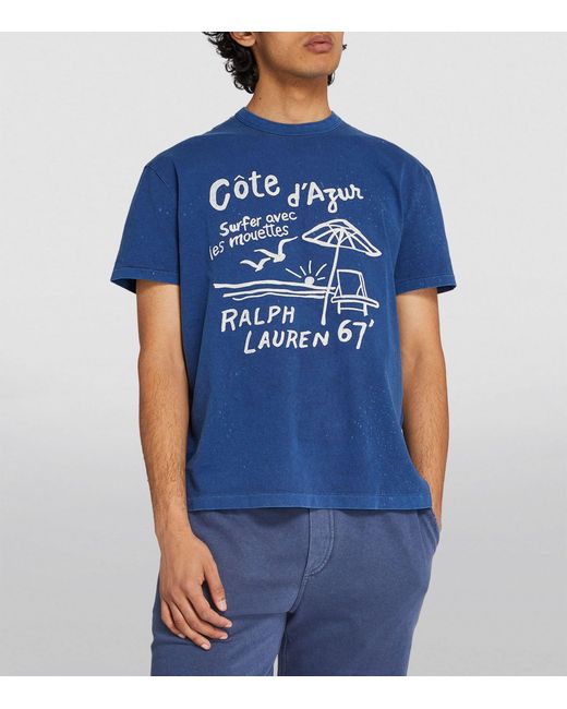 Polo Ralph Lauren Blue Cotton Printed T-shirt for men