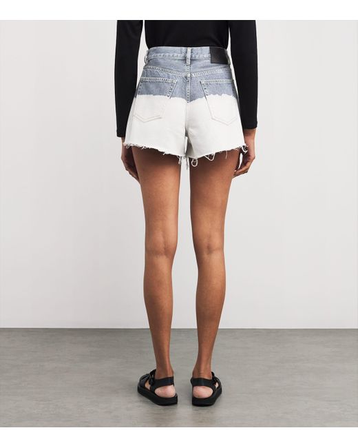 Maje Blue Tie-Dye Denim Shorts