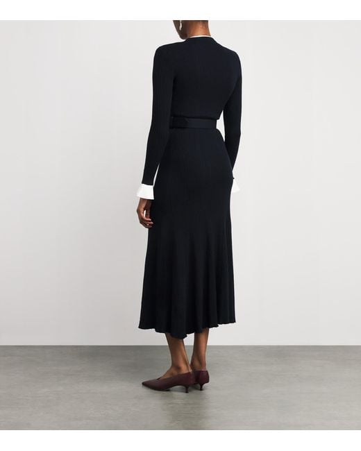 Self-Portrait Black Ribbed Dress