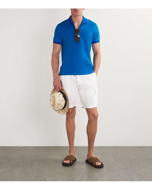 Vilebrequin White Linen Cargo-Pockets Baie Shorts for men