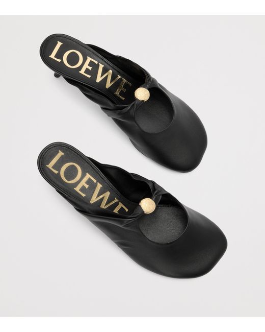 Loewe Black Lambskin Pebble Soft Heeled Mules 45
