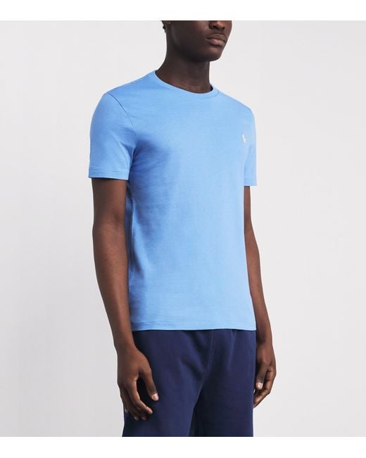 Polo Ralph Lauren Blue Cotton Custom-Fit Polo Pony T-Shirt for men