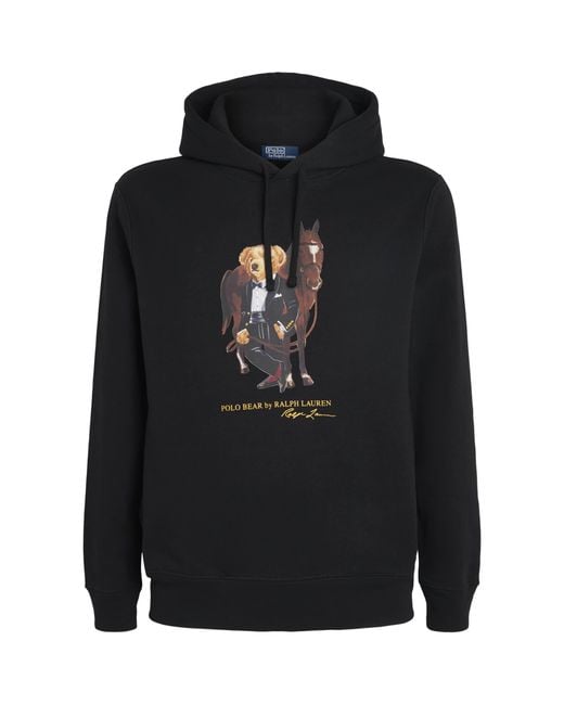 Polo Ralph Lauren Black Cotton-Blend Polo Bear Hoodie for men