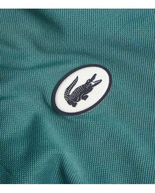 Lacoste Green Striped Logo Polo Shirt for men