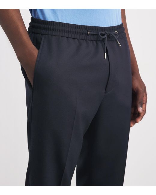 Paul Smith Blue Wool Drawstring Straight Trousers for men