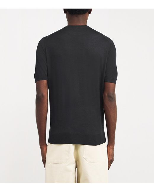 Colombo Black Cashmere-Silk T-Shirt for men