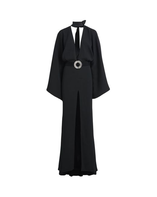 ‎Taller Marmo Black Belted Florida Kaftan Gown