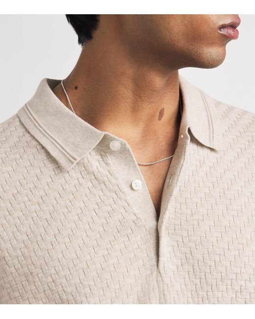 PAIGE White Cotton-Wool-Silk-Cashmere Kiko Polo Shirt for men