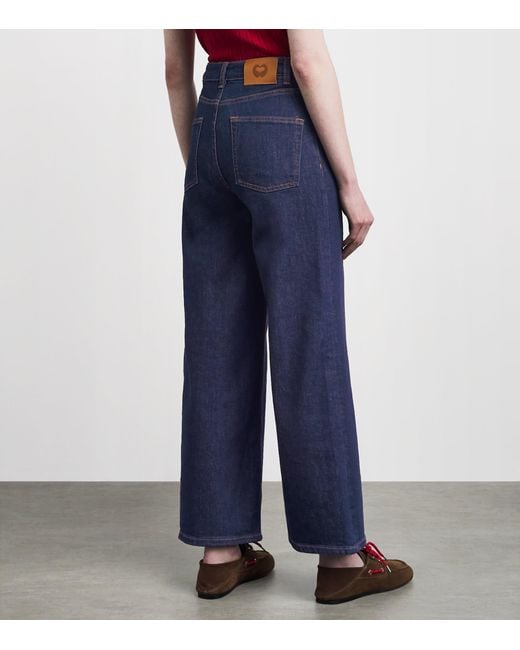 Maje Blue Patch-Pockets Flared Jeans