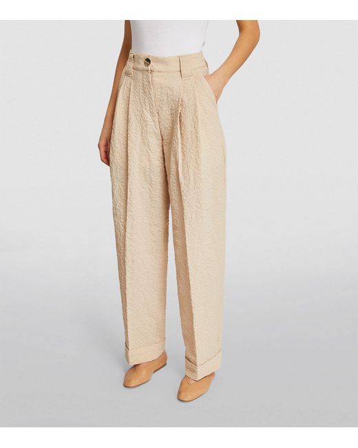 Ganni Natural Textured Suiting Trousers
