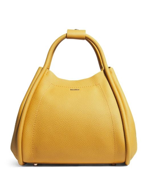 Max Mara Yellow Leather Marine Top-Handle Bag